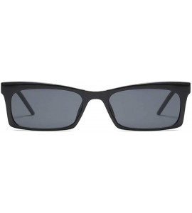Square Designer Rectangular Sunglasses for Women Narrow Ultralight Vintage Retro Square - Black - CG18CW0LK86 $25.01