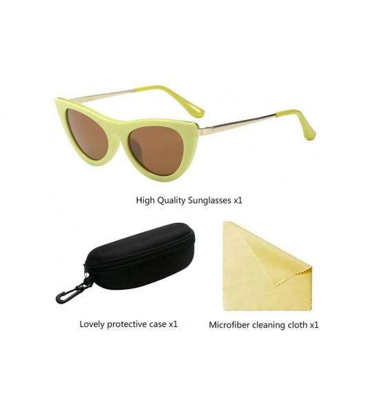 Wayfarer Casual Summer Sunglasses Women Cat Eye Shape UV400 Lenses Eyeglasses - Yellow - CP18G7USSQE $20.43