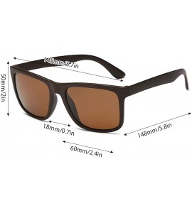Square Polarized Sunglasses for Men Retro Unisex Rimmed Sunglasses UV Protection Fashion Square Mirrored Sunglasses - C918WGT...