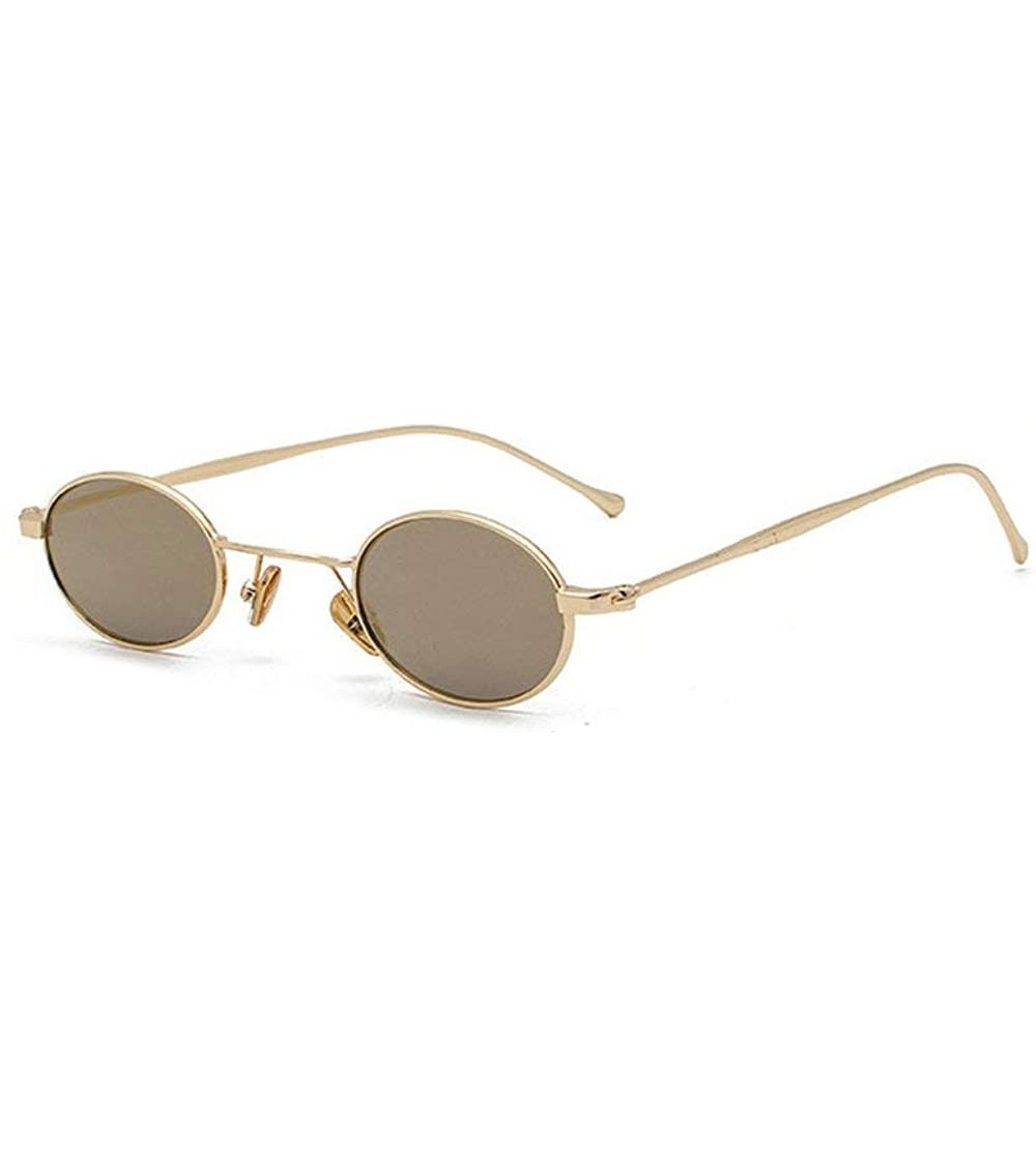 Round 2020 new trend metal personality small box marine film unisex brand designer retro sunglasses - Gold - C0192R6XRME $23.74