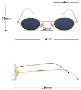 Round 2020 new trend metal personality small box marine film unisex brand designer retro sunglasses - Gold - C0192R6XRME $23.74