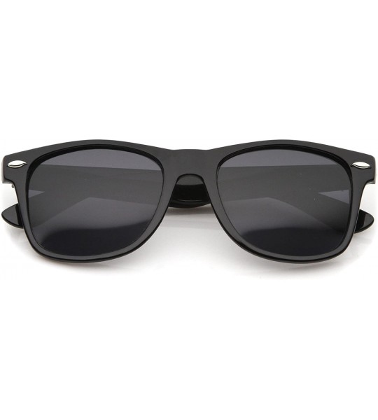 Round Retro 80's Classic Colored Mirror Lens Square Horn Rimmed Sunglasses for Men Women - CL12MA41ZTF $28.13