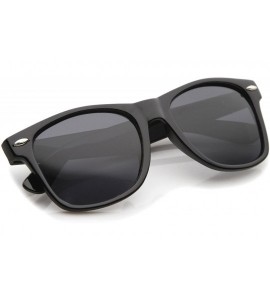 Round Retro 80's Classic Colored Mirror Lens Square Horn Rimmed Sunglasses for Men Women - CL12MA41ZTF $28.13