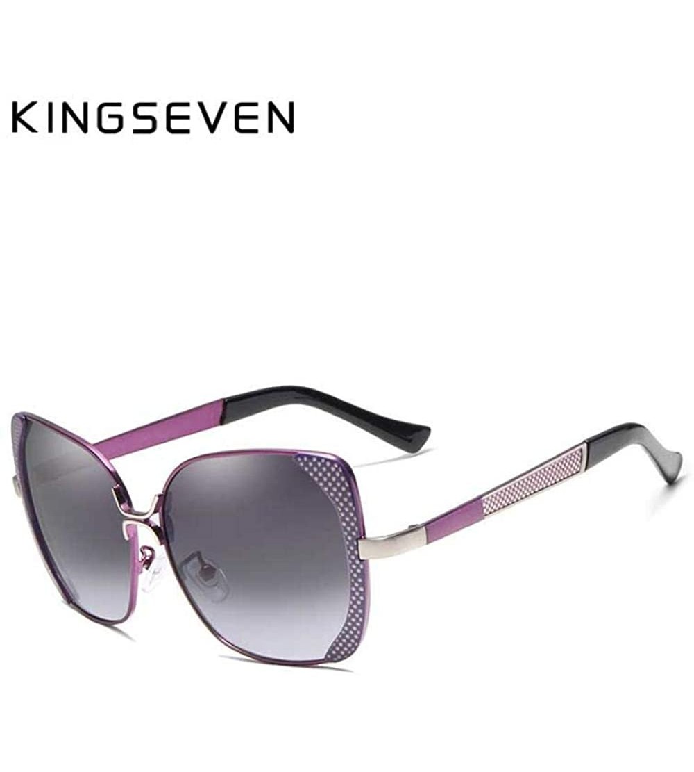 Aviator Luxury Polarized Sunglasses Women Ladies Gradient C03 Brown - C04 Purple - C618YLY3SLG $28.00