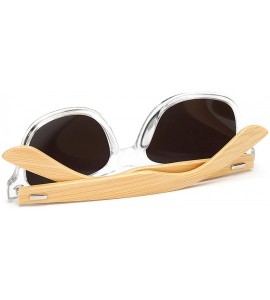 Goggle Wood Sunglasses Men Women Square Bamboo Mirror Sun Glasses Retro De Sol MasculinoHandmade - Kp1501 C3 - C8199CNRCYG $5...