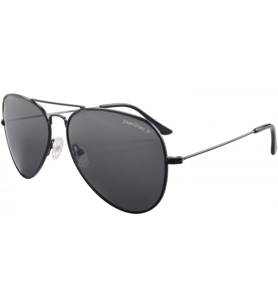 Aviator 2 Pack of Sunglasses Men Women Polarized Metal Mirror UV 400 Lens Eyewear-TY301 - Black - C7189O83QR2 $18.96