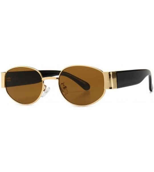 Sport Steampunk Metal Sunglasses Male Oval Retro Sun Visor - 2 - CZ190OKL845 $61.05