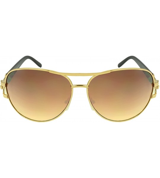 Shield Berling Shield Fashion Retro Sunglasses Shades - Gold-black - C311JRVUUDH $18.22