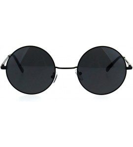 Wayfarer Reflective Color Mirrored Hippie Groove Round Circle Lens Retro Sunglasses - All Black - CE18EYEQY9G $18.74