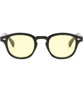 Round Classic Retro Designer Style Sunglasses for Men or Women AC PC UV400 Sunglasses - Yellow - CU18T2TXI7G $29.75