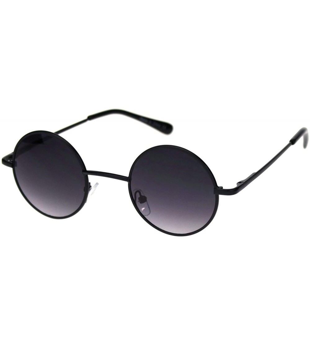 Round Super Snug Small Round Circle Lens Hippie Metal Rim Sunglasses - Black Smoke - C618QZ7OZI6 $19.94