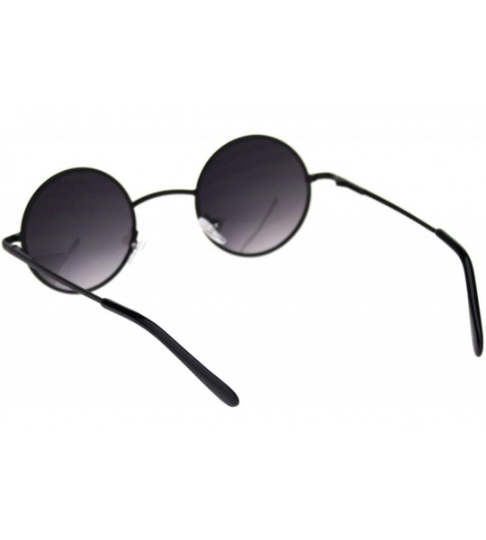 Round Super Snug Small Round Circle Lens Hippie Metal Rim Sunglasses - Black Smoke - C618QZ7OZI6 $19.94