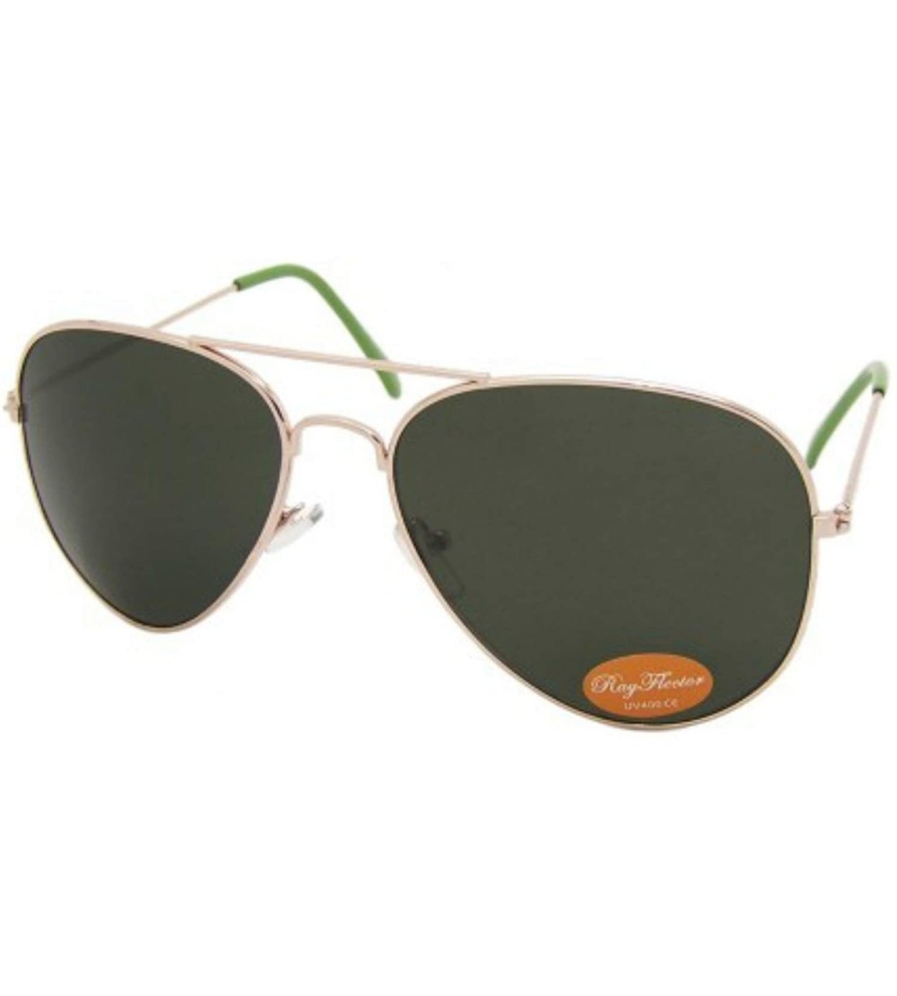 Aviator Green Lens Aviator Sunglasses - C919064HUKW $22.81