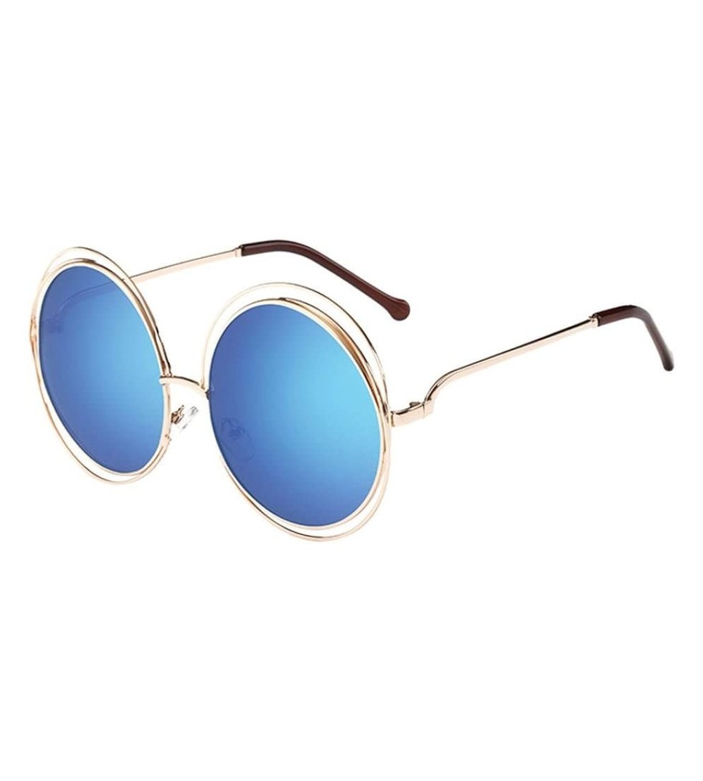 Aviator UV 400 Sunglasses - Fashion Men Womens Retro Vintage Round Frame Glasses (I) - I - C518E4T3K0M $15.97
