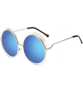 Aviator UV 400 Sunglasses - Fashion Men Womens Retro Vintage Round Frame Glasses (I) - I - C518E4T3K0M $15.97