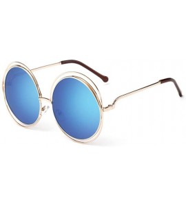 Aviator UV 400 Sunglasses - Fashion Men Womens Retro Vintage Round Frame Glasses (I) - I - C518E4T3K0M $15.97