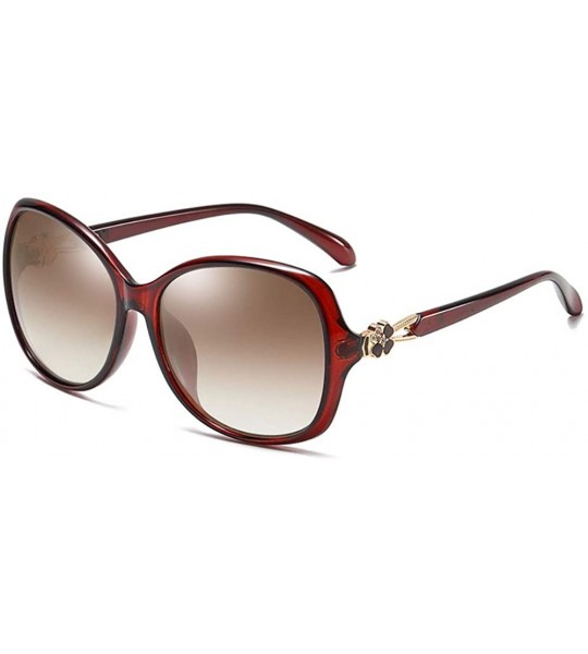 Oversized Polarized sunglasses Polarized driving women's sunglasses UV protection - Coffee - C918QCHUNQN $50.08