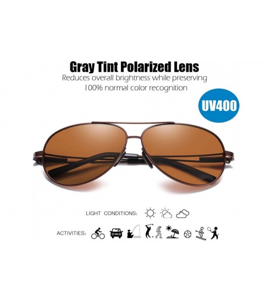 Aviator Aviator Sunglasses Polarized Protection Mirrored - Brown / Amber (Simple Package) - C018T3C8IAA $22.31