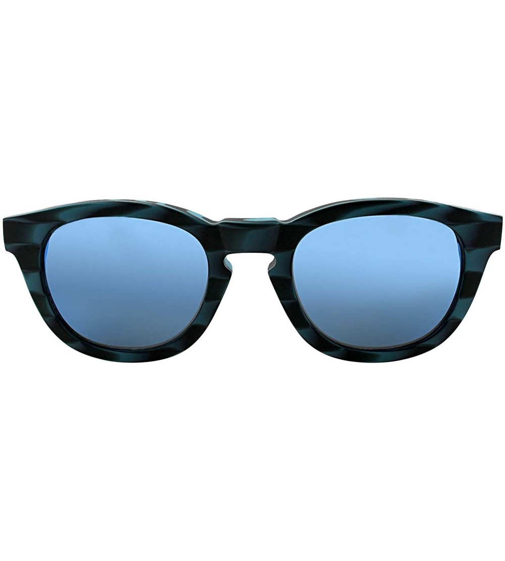 Oval Women Italian Handmade Oval Sunglasses - Non-Prescription/Rx-able Designer Glasses Frame - 2 - Blue & Black - C718T3AT07...