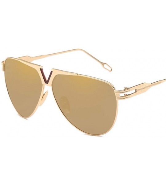 Aviator Metal Men's Sunglasses Street Photo Toad Mirror Sunglasses - E - C018Q9EMGX3 $57.53