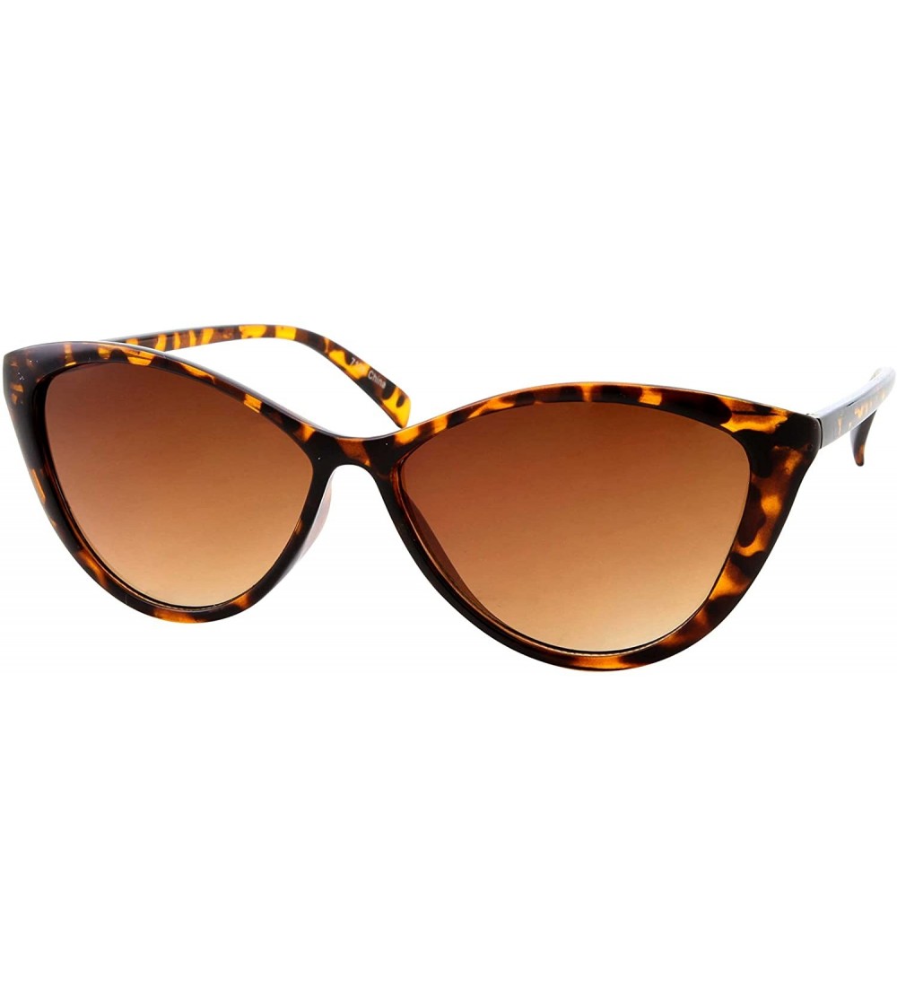 Cat Eye Cat Eye Sunglasses Thin Frame Vintage Retro for Women - Tortoise - CZ18GI8RTDT $20.35