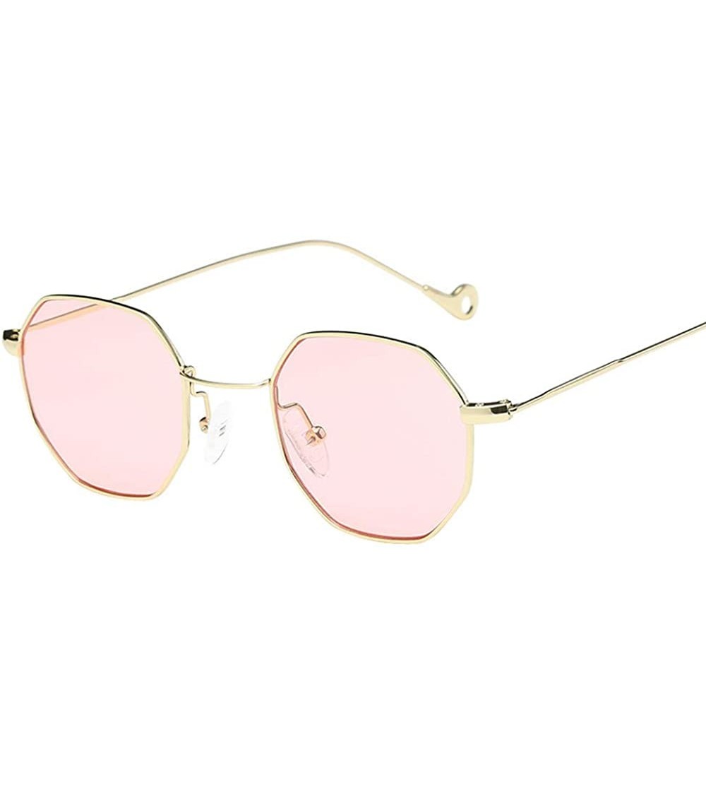 Round Sunglasses Mens Polarized Irregularity - Pink - CD18TI80T8S $20.17