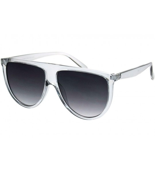 Oversized Womens Trendy Fashion Sunglasses Oversized Boyfriend Shades UV 400 - Tinted Clear (Smoke) - CH18TDII5KX $21.23