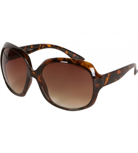 Oversized Vintage Oversized Frame Fashion Sunglasses - Tortoise Brown - Smoke Lens - CI111GM9ZG3 $24.01