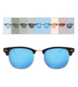 Rimless Polarized Semi Rimless Sunglasses for Men Women 2pk Horn Rimmed UV400 with Case - C918TA09GDQ $16.49