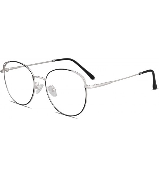 Aviator Cat Eye Blue Light Blocking Glasses Hipster Metal Frame Women Eyeglasses She Young - CQ18NA4ZKD9 $34.38