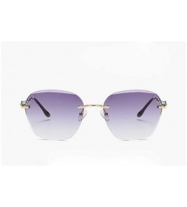 Sport Retro Frame less Sunglasses for Women Metal PC UV400 Sunglasses - Gray - CI18SARODR2 $42.60