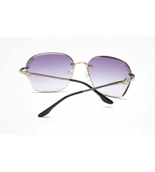 Sport Retro Frame less Sunglasses for Women Metal PC UV400 Sunglasses - Gray - CI18SARODR2 $42.60