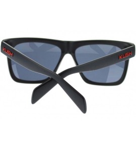 Square KUSH Matte Black Square Frame Sunglasses Unisex Fashion - Red - CB11TQ3CBWJ $19.62