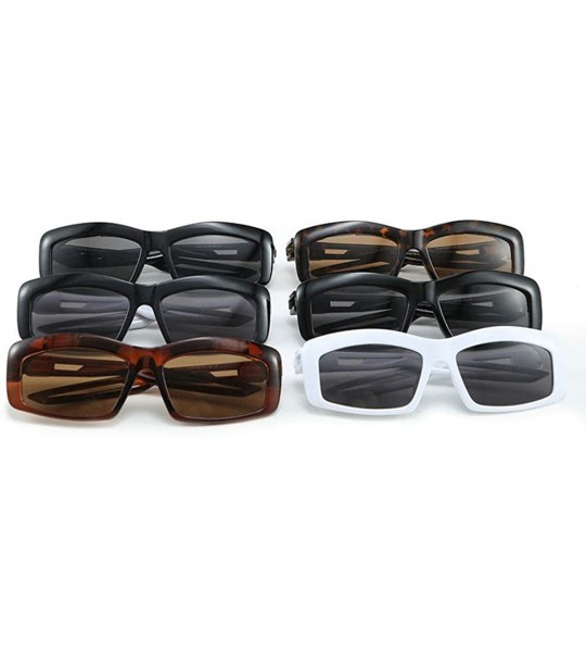 Square Unique Hollow Out Leg Rectangle Sunglasses for Women 2020 Luxury Brand Black Square Sun Glasses Female Men Shades - CB...