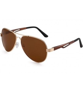 Aviator Retro Polarized Aviator Sunglasses for Men Women Metal Frame With Srping Hinges UV400 Protection - CW194EQDGQI $23.56