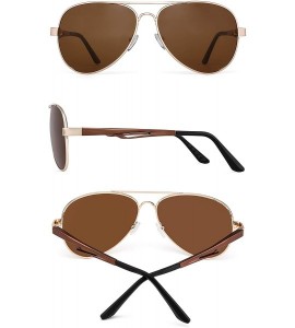 Aviator Retro Polarized Aviator Sunglasses for Men Women Metal Frame With Srping Hinges UV400 Protection - CW194EQDGQI $23.56