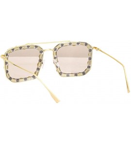 Rimless Stylish Round Pearl Decor Sunglasses UV Protection Metal Frame - Champagne01424 - C118OYYQG0G $29.67