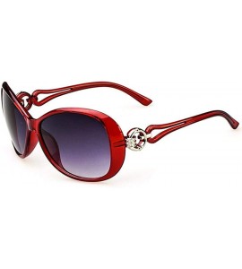 Oval Women Fashion Oval Shape UV400 Framed Sunglasses - Wine Red - C418WNGCAOA $15.44