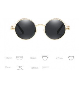 Goggle Retro Sunglasses Steampunk Eyewear UV400 Polarized Round Metal Men Women - Silver Frame/Silver Lens - CI18OSL8HDH $32.12