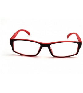 Rectangular Soft Matte Black w/ 2 Tone Reading Glasses Spring Hinge 0.74 Oz - Matte Black Red - CR12C1Y0E2N $34.91