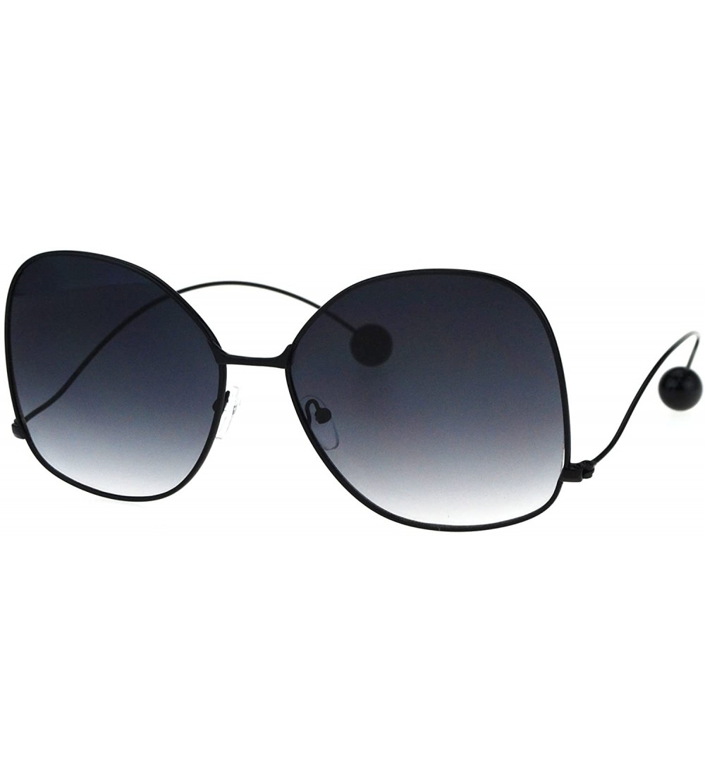 Oversized Womens Oversize Gradient Lens Swan Drop Temple Metal Rim Diva Sunglasses - Black Smoke - CT17X6L3G2U $23.86