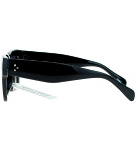 Wayfarer Retro Womens Thick Plastic Horned Horn Rim Sunglasses - Black - C1122KQ7YAL $19.18