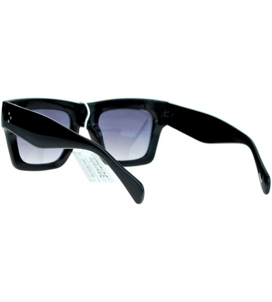 Wayfarer Retro Womens Thick Plastic Horned Horn Rim Sunglasses - Black - C1122KQ7YAL $19.18