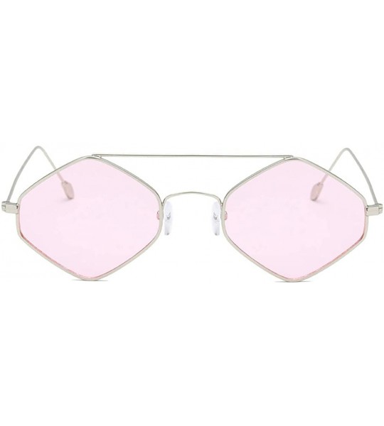Cat Eye Women's Fashion New Cat Eye Shade Sun Spectacles Integrated Stripe Vintage Sunglasses - Pink - CF18UM8X848 $23.95