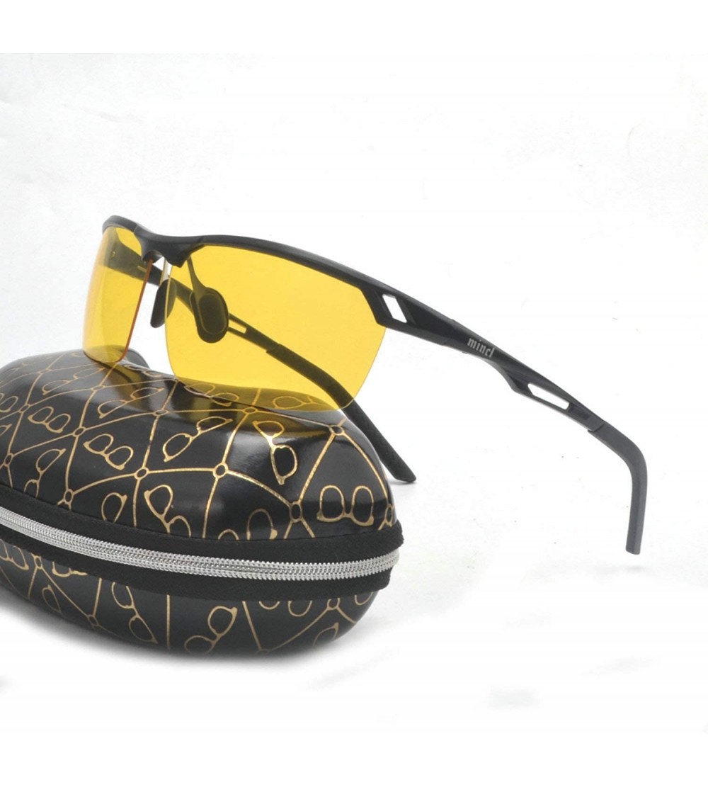 Goggle Fashion Glasses dual use Polarized Sunglasses - Black Frame Night Vision - CD18QWO92UD $22.33