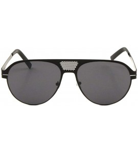Aviator Frontal Dot Pattern Metal Cut Out Flat Modern Aviator Sunglasses - Black - C8190IWDAIG $27.45