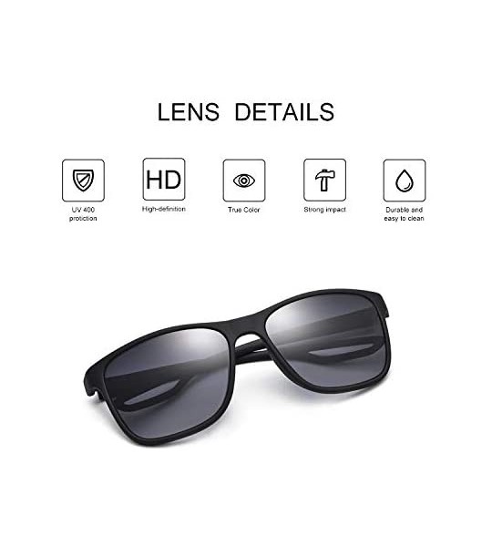 Sport Fashion Sports Sunglasses for Men 2020 Style MS51808 - Black Frame(shiny)/Mirrored Blue Lens - CY18Z7G04DE $18.91