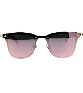 Rimless Color Mirror Rimless Hipster Half Rim Style Sunglasses - Pink - CR18CS4T64I $22.36