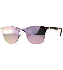 Rimless Color Mirror Rimless Hipster Half Rim Style Sunglasses - Pink - CR18CS4T64I $22.36