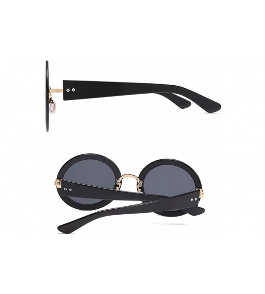 Sport Popular Design Eyewear Eyeglasses Sunglasses for Women Ladies Round Vintage - Black&pink - CQ1808MGIIY $27.06